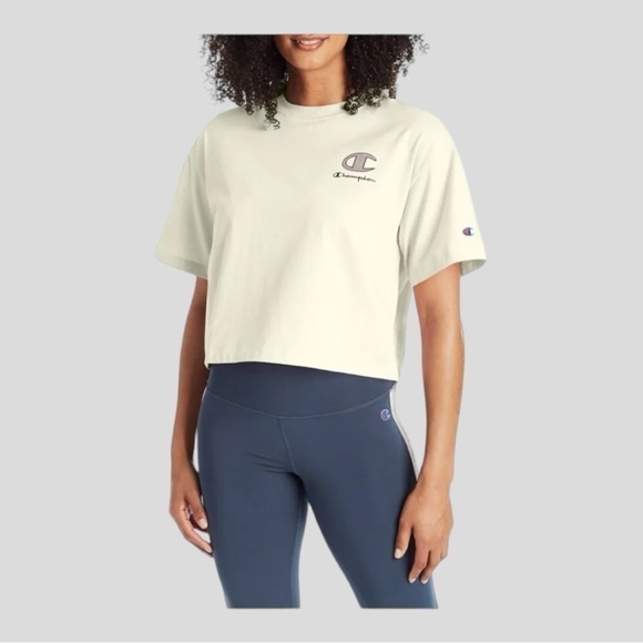 Champion Women’s Short Sleeve Crewneck Crop Top - Size XL - Picture 9 of 11